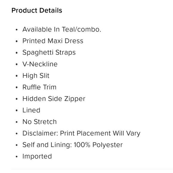 Teal dress with red flowers - Picture 3 of 5